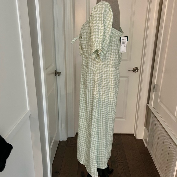 NWT ROXY Summertime Feeling Green & White  checkered Midi Dress Size XL - Picture 10 of 14